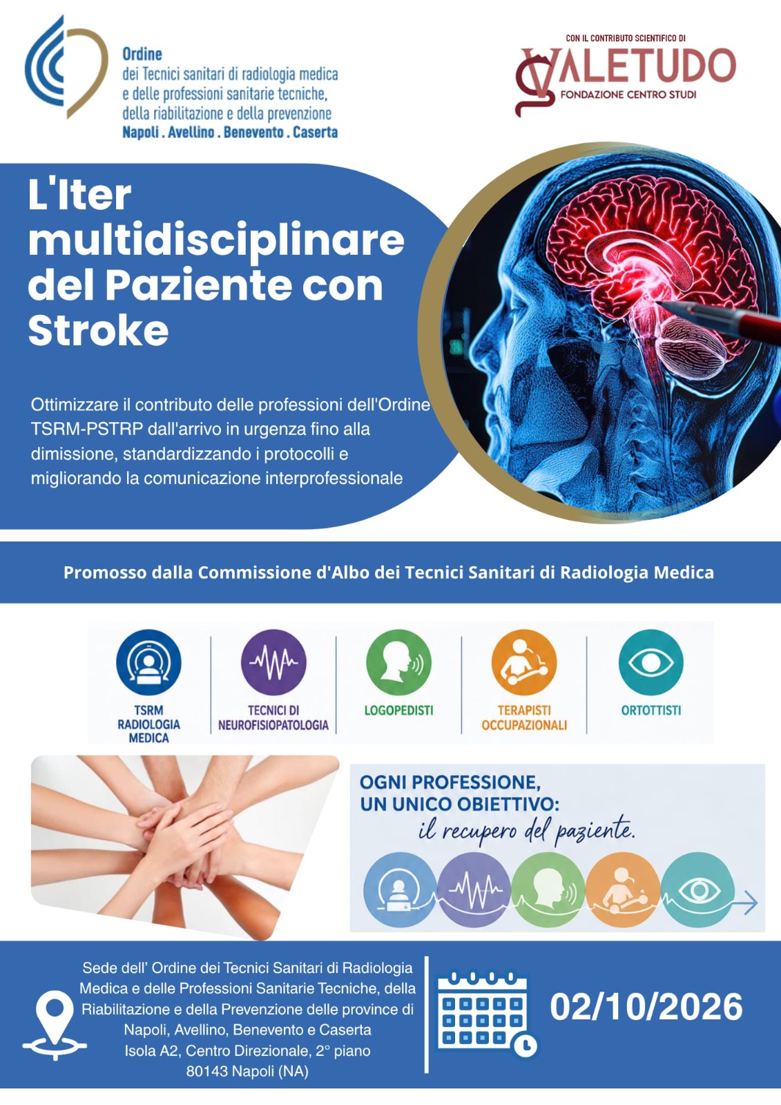 Locandina corso ECM L'Iter multidisciplinare del Paziente con Stroke
